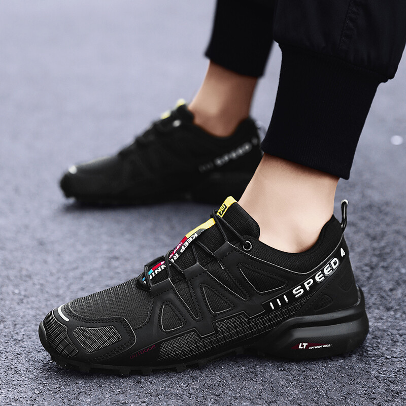 Vyriški, atsparūs vandeniui žygių batai, lauko treniruočių batai, suvarstomi neslystantys laipiojimo batai, atsparūs dėvėjimui medžiokliniai laipiojimo sportbačiai