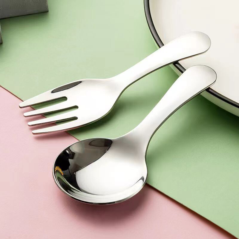 Mini linguriță portabilă furculiță veselă pentru camping în aer liber, set de tacâmuri din oțel inoxidabil pentru prânz, drumeții, tabără, consumabile de gătit