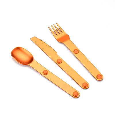 Pārnēsājami kempinga piederumi 3 gab. Kempinga piederumu komplekts Savienojums Magnētiskais nazis, Dakša, Karote piederumi Ceļojumu pārnēsāšanas komplekta daļas