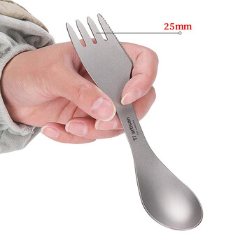 Camping Spork Combo Cutter Edge Hiking Ελαφρύ διχτυωτό σάκο εξωτερικού χώρου για πικ-νικ Φορητό πρακτικό κουτάλι Λειτουργικό