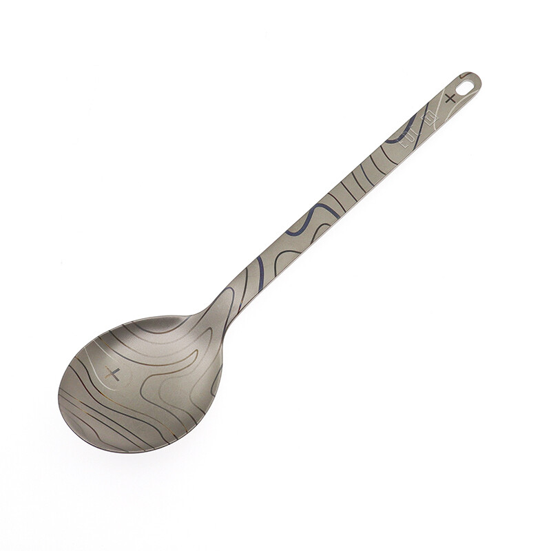 Spalvingo rašto lauko kempingo pikniko stalo reikmenys titano šakutė Šaukštas lauko stovyklavimo iškylai