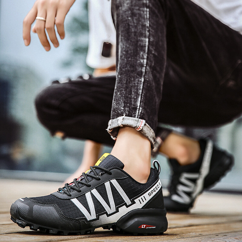 Vyriški lauko sportiniai bateliai laipiojimo žygiams suvarstyti Trekingo lauko kalnų dviračių batai Plokštūs sportiniai dviračių batai, pralaidūs orui