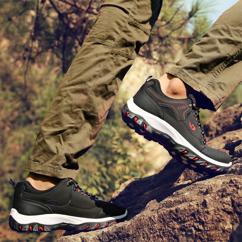 Vīriešu pārgājienu apavi ūdensnecaurlaidīgi ādas āra PU apavi Nodilumizturīgi vīriešu pārgājieni, pastaigas, medības, taktiskās kedas