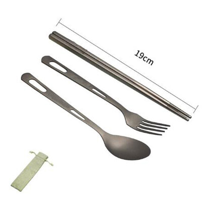 Gryno titano lauko alpinizmo iškylai kempingo nešiojamas peilis Lengvai plaunamas stalo reikmenų šakutė Šaukštas lazdelės matinis rinkinys