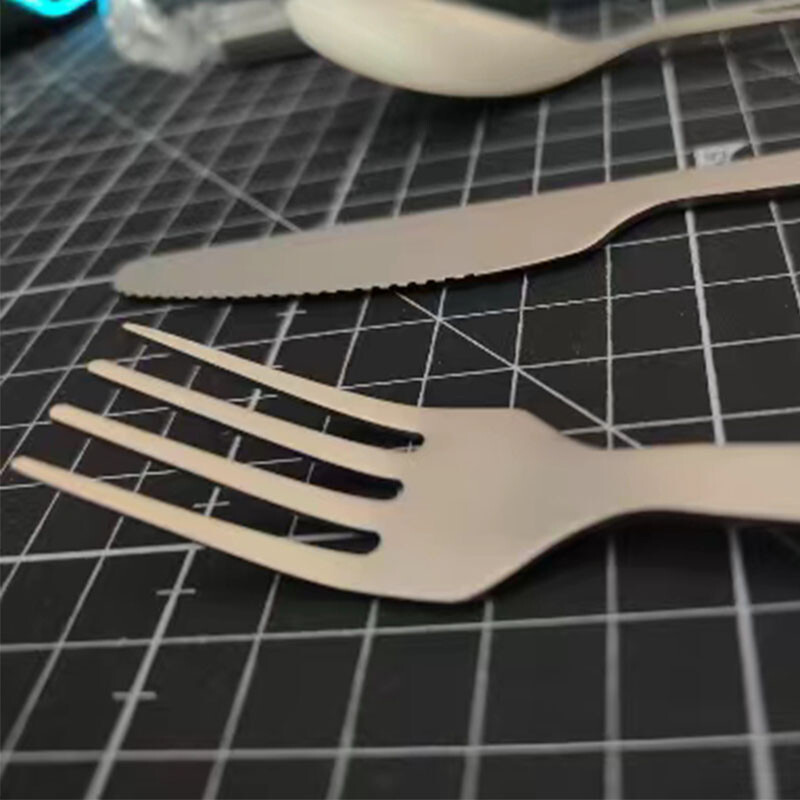 Gryno titano lauko alpinizmo iškylai kempingo nešiojamas peilis Lengvai plaunamas stalo reikmenų šakutė Šaukštas lazdelės matinis rinkinys