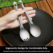 Kempings Titanium Spork Spoon Outdoor Vieglie dakšu galda piederumi Portatīvie piknika pārgājieni Ceļojoši īpaši vieglie trauki 1 gab.