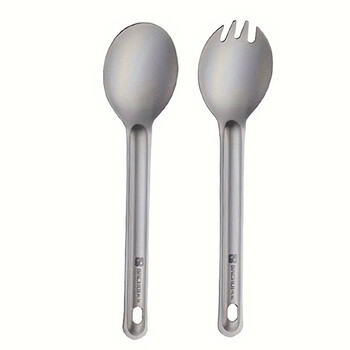 Къмпинг Titanium Spork Spoon Външна лека вилица Сервиз Преносим Пикник Туризъм Пътуване Свръхлек сервиз 1PC