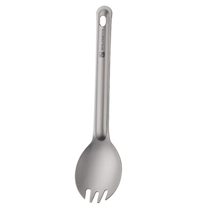 Kempings Titanium Spork Spoon Outdoor Vieglie dakšu galda piederumi Portatīvie piknika pārgājieni Ceļojoši īpaši vieglie trauki 1 gab.