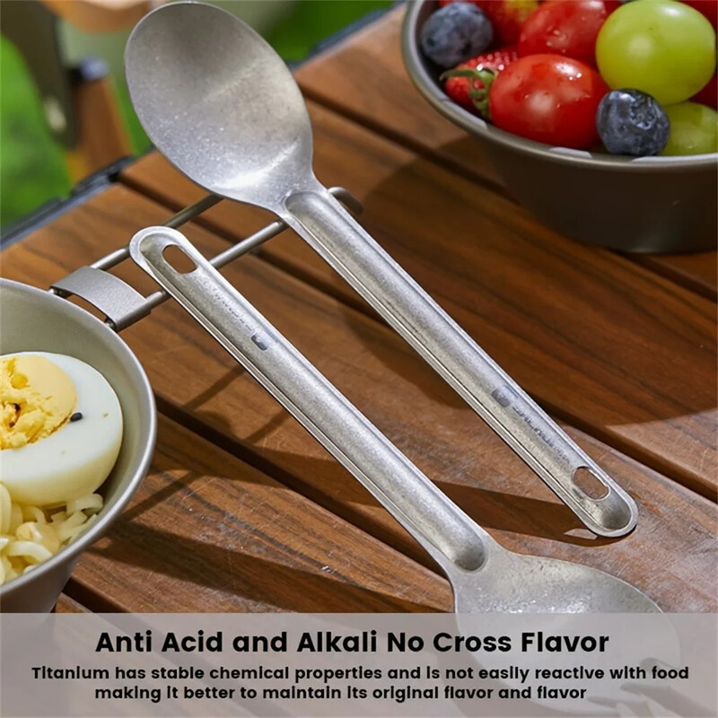 Kempings Titanium Spork Spoon Outdoor Vieglie dakšu galda piederumi Portatīvie piknika pārgājieni Ceļojoši īpaši vieglie trauki 1 gab.