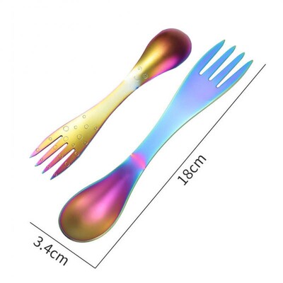 Vonkajší kempingový piknikový titánový riad na špízy, ultraľahký turistický kempingový cestovný riad, prenosný kuchynský riad.