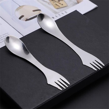 Spork Titanium Spoon Piknic Ταξιδεύοντας σε κάμπινγκ Επιτραπέζια σκεύη μαγειρικής Spork Ultralight Παιδικά Πικ-νικ Εξοπλισμός Πεζοπορίας