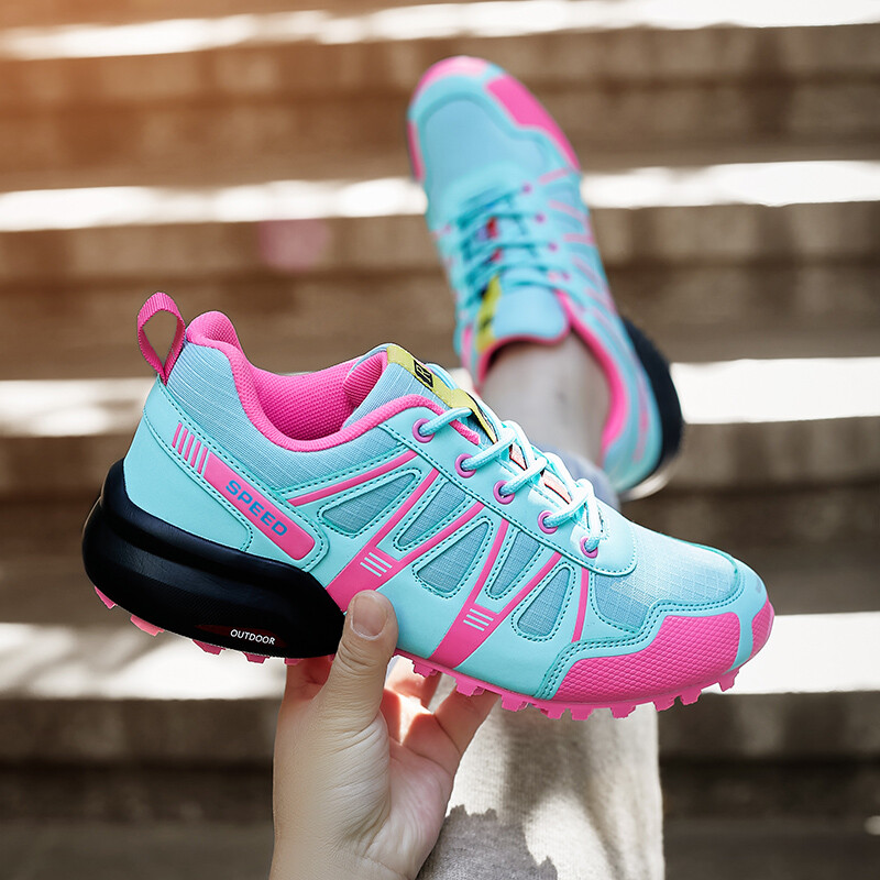 Нови дамски туристически обувки за спорт на открито, мрежести планински обувки, дишащи, леки, нехлъзгащи се обувки за катерене по пресечена местност