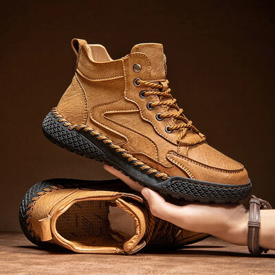 Obuća za planinarenje na otvorenom za muškarce Jesen Zima Gležnjače Muške čizme Plišane griju Neklizajuće Visoke ležerne tenisice Čizme s platformom