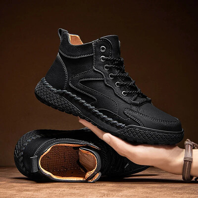 Obuća za planinarenje na otvorenom za muškarce Jesen Zima Gležnjače Muške čizme Plišane griju Neklizajuće Visoke ležerne tenisice Čizme s platformom