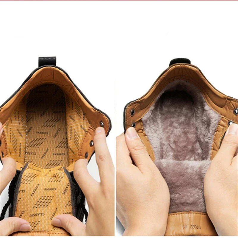 Obuća za planinarenje na otvorenom za muškarce Jesen Zima Gležnjače Muške čizme Plišane griju Neklizajuće Visoke ležerne tenisice Čizme s platformom