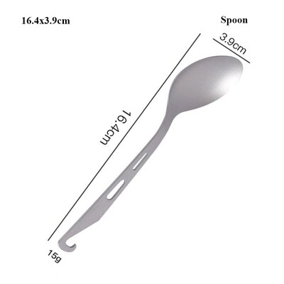Aukštos kokybės nešiojamasis titano šaukštas, ilga rankena, ekologiškas lauko kempingo šakutė lengvas titano virtuvės įrankis lauko reikmėms
