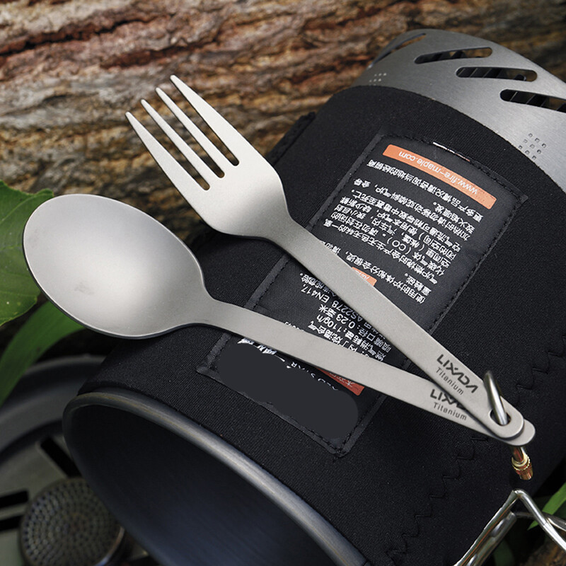 Ľahká titánová vidlička a lyžica Lixada, sada príborov na večeru, domáce kempovanie, turistiku, batoh, piknik