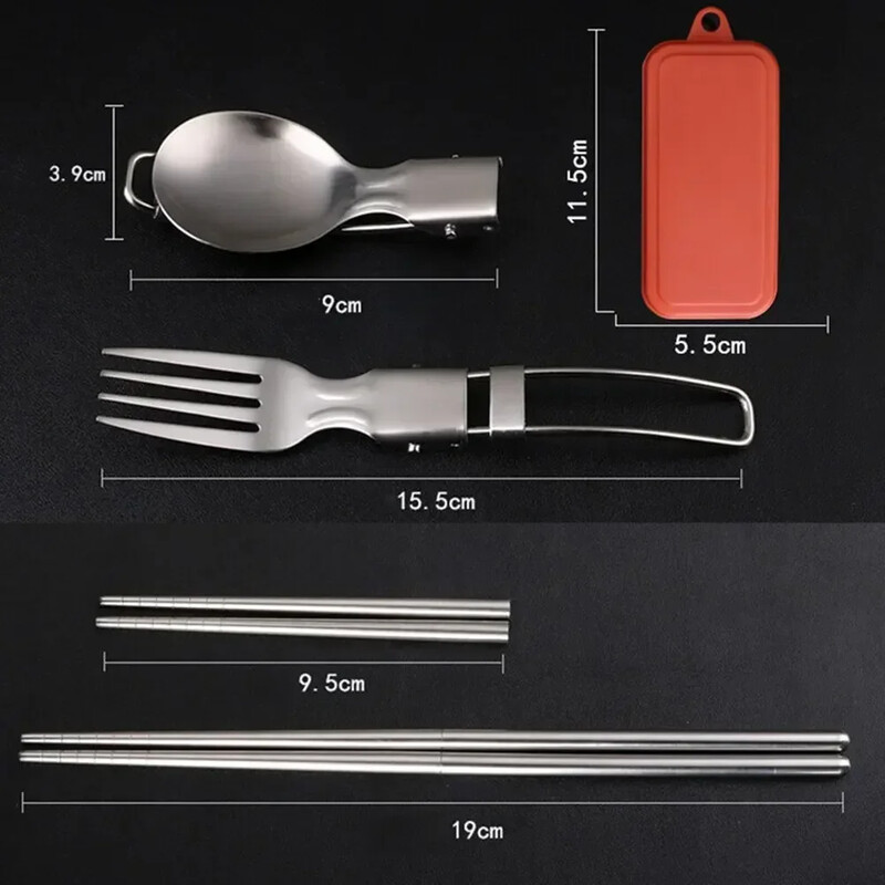 Saliekama kempinga karotes dakša Irbulīši galda piederumi Kempinga piederumu komplekts Saliekams piknika galda piederumi Pārgājienu karote Irbulīši Dakša