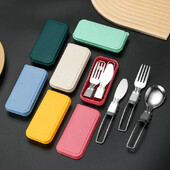 3 vnt Mini nešiojamas lauko šaukšto šakutės stalo reikmenys kempingo nerūdijančio plieno stalo įrankių rinkinys, skirtas žygiams lauke kempingo maisto gaminimo reikmenys