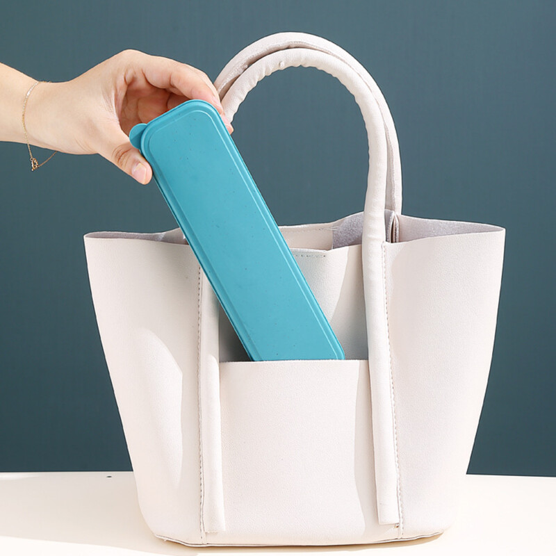 Nová sada riadu z pšeničnej slamy, ekologická prenosná krabica na riad, riad, sada príborov na cestovanie