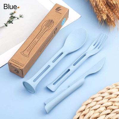 3tk/komplekt Reisi kaasaskantav söögiriistade komplekt 3 ühes nisukõrre nuga kahvel lusikas Jaapani stiilis üliõpilaste sööginõude komplektid kööginõud