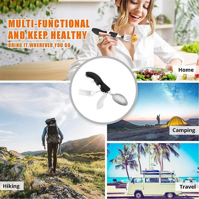 Sklopivi pribor za kampiranje Kombinacija posuđa za vanjsko korištenje Prijenosna višenamjenska oprema Putni kamp Potrepštine za kuhanje Planinarenje