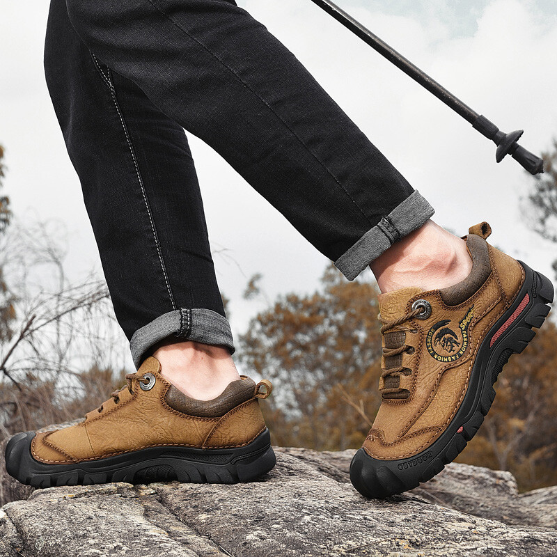 Žygio batai Vyriški natūralios odos lauko kempingas Apsaugos nuo susidūrimo laipiojimo batų raišteliai Laipiojimo sportiniai bateliai