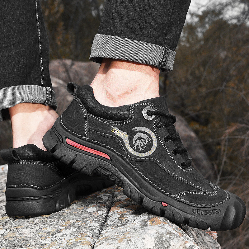 Žygio batai Vyriški natūralios odos lauko kempingas Apsaugos nuo susidūrimo laipiojimo batų raišteliai Laipiojimo sportiniai bateliai