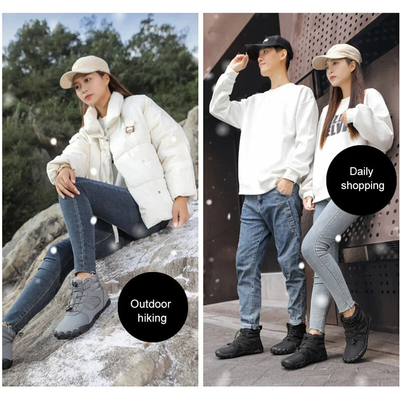 Vīriešu ziemas sniega zābaki skriešanai, neslīdoši ikdiena