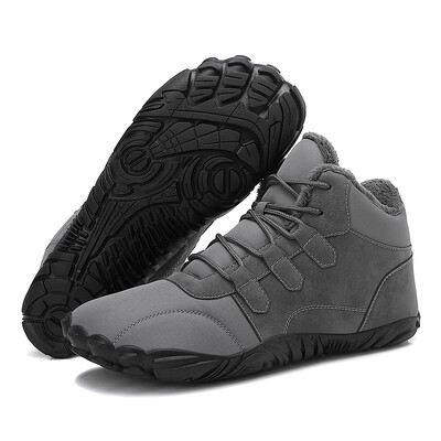 Обувки за сняг на босо стъпало Обувки с топла кожа Нехлъзгащи се минималистични ботуши на глезена Термоплюшени обувки за босо стъпало Удобни за туризъм Разходки