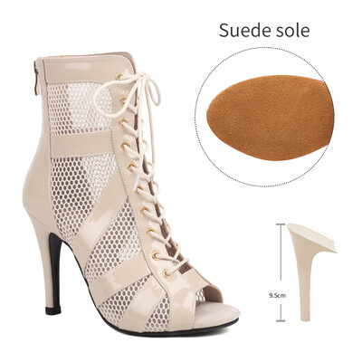 Tüdrukute ladina tantsujalatsid Naiste moodsad tantsud, salsa, kõrge ülaosaga sandaalid, tantsusaalijalatsid Naiste mood Seksikad kõrge kontsaga seemisnahast saapad