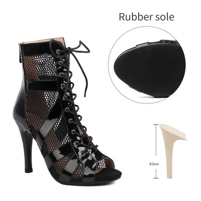 Tüdrukute ladina tantsujalatsid Naiste moodsad tantsud, salsa, kõrge ülaosaga sandaalid, tantsusaalijalatsid Naiste mood Seksikad kõrge kontsaga seemisnahast saapad