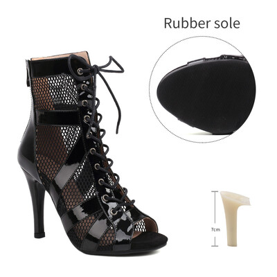 Tüdrukute ladina tantsujalatsid Naiste moodsad tantsud, salsa, kõrge ülaosaga sandaalid, tantsusaalijalatsid Naiste mood Seksikad kõrge kontsaga seemisnahast saapad