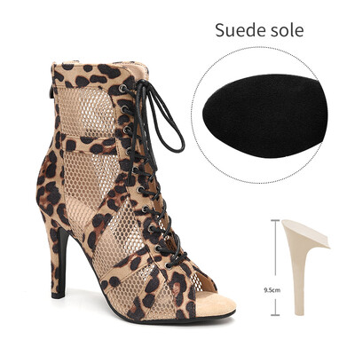 Tüdrukute ladina tantsujalatsid Naiste moodsad tantsud, salsa, kõrge ülaosaga sandaalid, tantsusaalijalatsid Naiste mood Seksikad kõrge kontsaga seemisnahast saapad