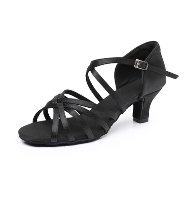 Sieviešu latīņu deju apavi Sieviešu čības, deju apavi sievietēm Džeza balles salsas deju apavi 7 krāsu, apmēram 5 cm/7 cm A01D