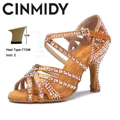 Dámske tanečné topánky s kamienkami, tango, salsa, latinskoamerické tanečné topánky, spoločenské tanečné topánky na vysokých podpätkoch s mäkkou podrážkou, dámske sandále, svadobné topánky