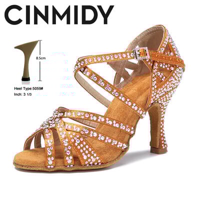 Dámske tanečné topánky s kamienkami, tango, salsa, latinskoamerické tanečné topánky, spoločenské tanečné topánky na vysokých podpätkoch s mäkkou podrážkou, dámske sandále, svadobné topánky