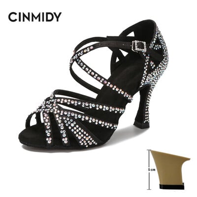 Dámske tanečné topánky s kamienkami, tango, salsa, latinskoamerické tanečné topánky, spoločenské tanečné topánky na vysokých podpätkoch s mäkkou podrážkou, dámske sandále, svadobné topánky