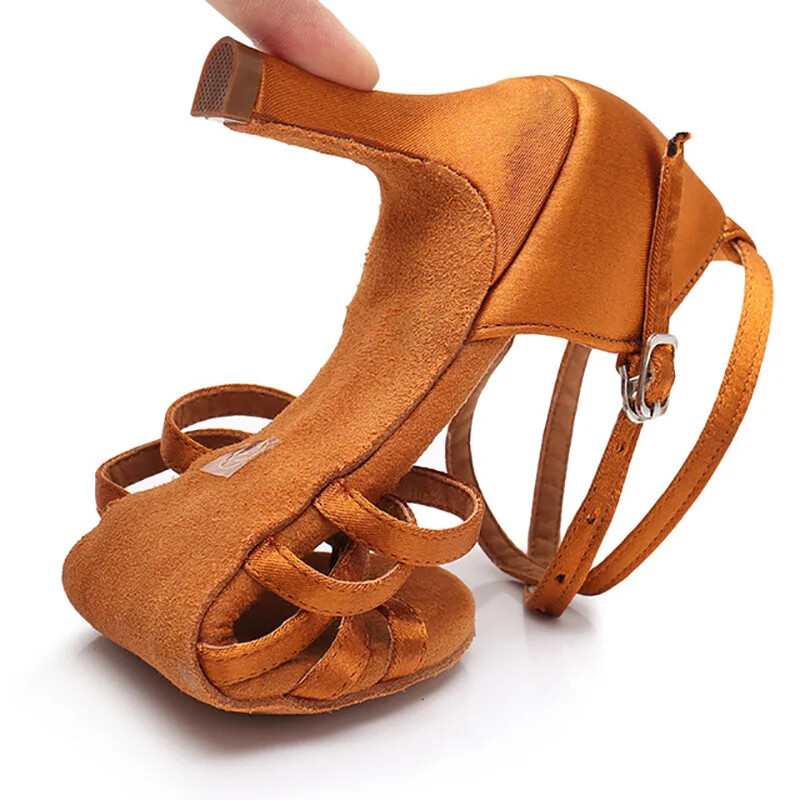 CLYFAN Profesionāls papēdis 7cm/5cm Satīns Bez mezgla Salsa Tango balles latīņu deju apavi sieviete Zapatos De Baile Latino Mujer