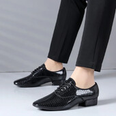 Vyriški šiuolaikinių šokių batai Man Square Dance lauko šokių lotynų džiazo batai kambariniai zomšiniai padai Ballų batai valso kulnais