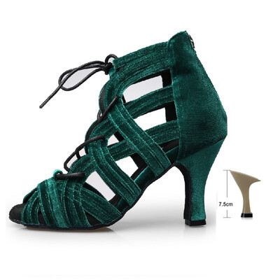 moteriški šokių bateliai madingi aukštakulniai sandalai moterims Suvarstomi vidaus pasirodymai pobūvių tango salsa Cow Suede GLADIATOR