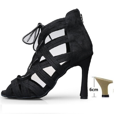 moteriški šokių bateliai madingi aukštakulniai sandalai moterims Suvarstomi vidaus pasirodymai pobūvių tango salsa Cow Suede GLADIATOR