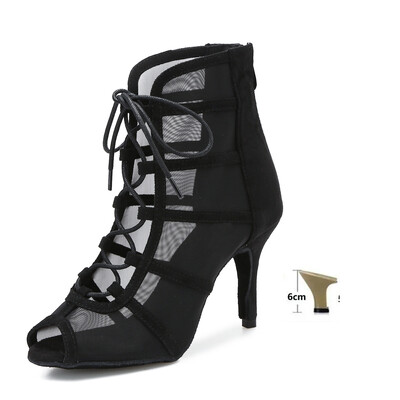 moteriški šokių bateliai tinkliniai GLADIATOR madingi aukštakulniai sandalai moterims Suvarstomi performansiniai pobūvių tango salsa Cow Suede