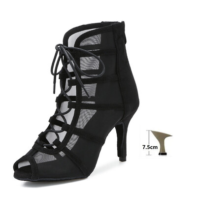 moteriški šokių bateliai tinkliniai GLADIATOR madingi aukštakulniai sandalai moterims Suvarstomi performansiniai pobūvių tango salsa Cow Suede