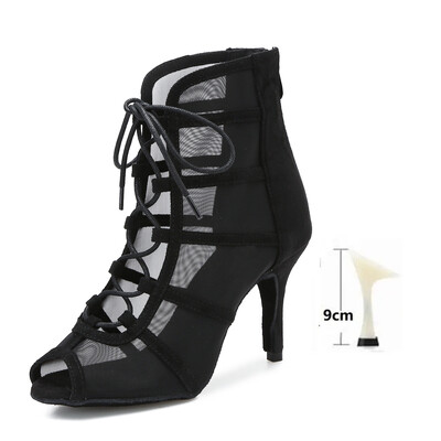 moteriški šokių bateliai tinkliniai GLADIATOR madingi aukštakulniai sandalai moterims Suvarstomi performansiniai pobūvių tango salsa Cow Suede