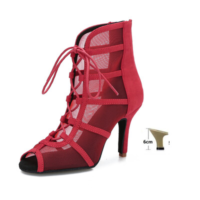 moteriški šokių bateliai tinkliniai GLADIATOR madingi aukštakulniai sandalai moterims Suvarstomi performansiniai pobūvių tango salsa Cow Suede