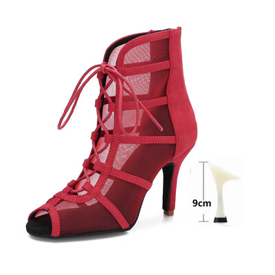 moteriški šokių bateliai tinkliniai GLADIATOR madingi aukštakulniai sandalai moterims Suvarstomi performansiniai pobūvių tango salsa Cow Suede