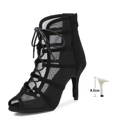 moteriški šokių bateliai tinkliniai GLADIATOR madingi aukštakulniai sandalai moterims Suvarstomi performansiniai pobūvių tango salsa Cow Suede