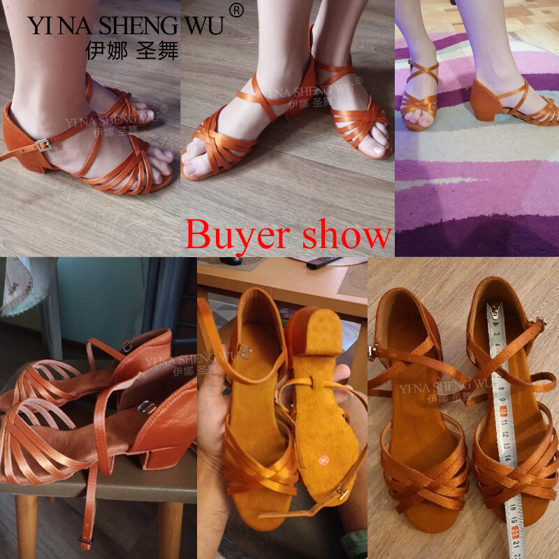 Tanečné topánky pre latinoamerické tance pre dospelých/deti s nízkym podpätkom, mäkká podrážka, profesionálne tanečné topánky s prackou z kamienkov, semišové tanečné topánky s mäkkou podrážkou