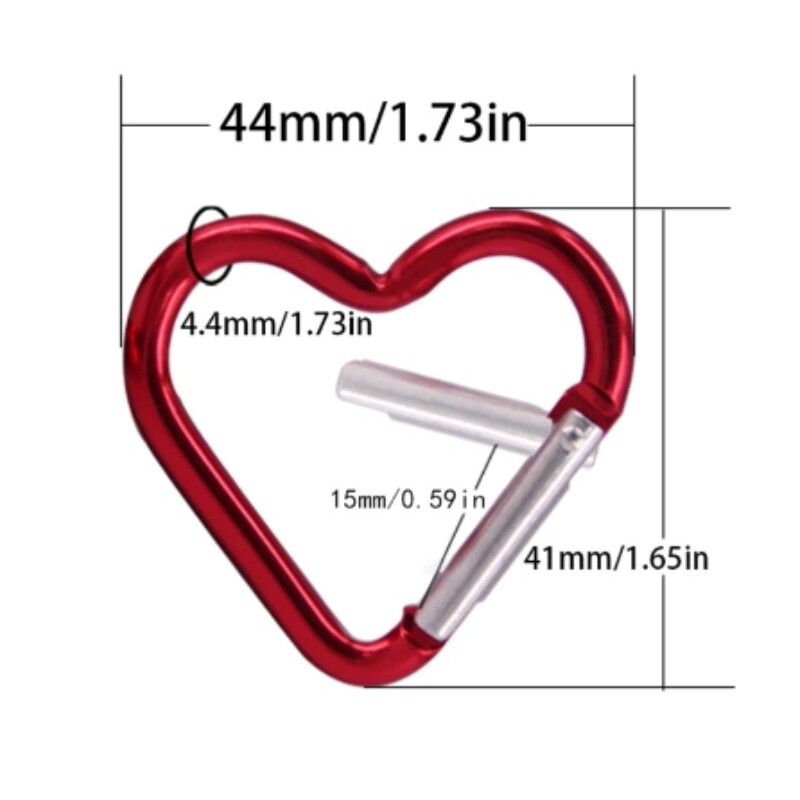 Välikarabiin südamekujuline võtmehoidja klamber alumiiniumsulamist rõngad ronimisklambrid vedrukinnitusega konks karabiin Vastupidav